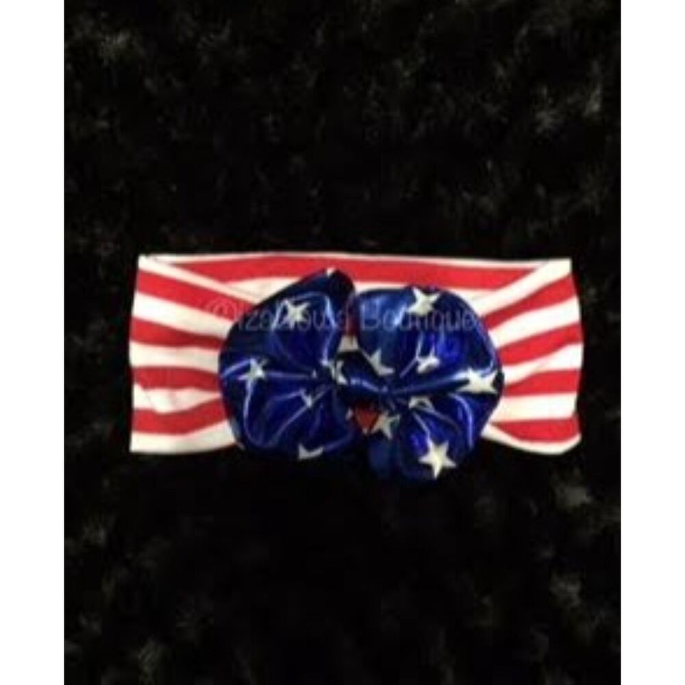 4th of July "Metallic" Big Bow Headband  74MM18  Handmade NWT Boutique